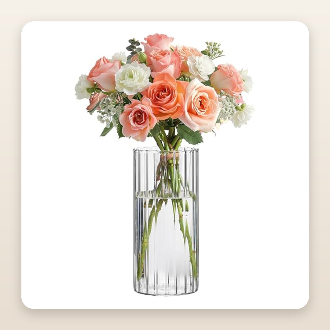 Ribbed Glass Bud Vases for Easy Single-Stem Table Styling