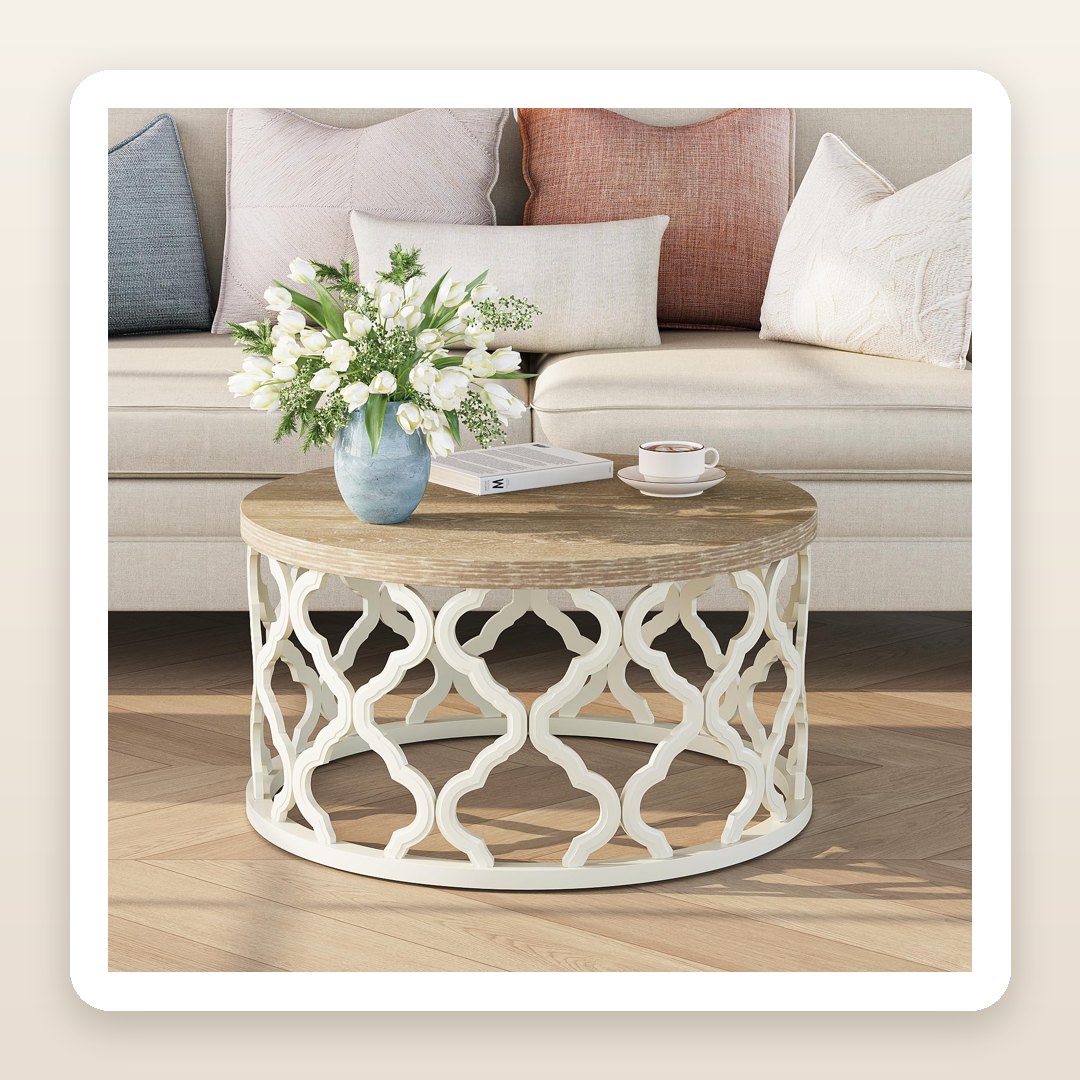 Corner Sofa Designs: The Round Table That Makes an L-Shaped Sofa Walkable