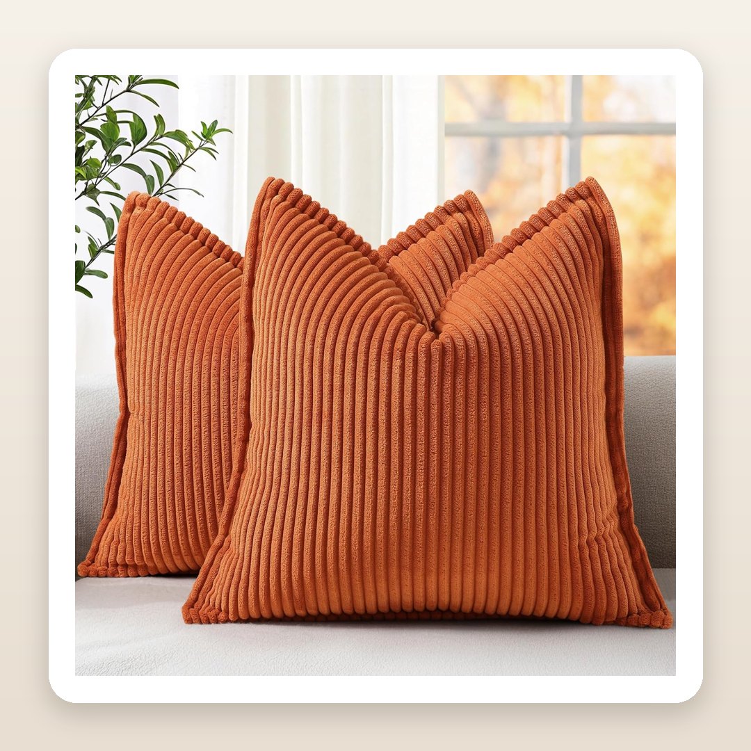 Fall Living Room Decor: The Rust Corduroy Pillows That Reset a Whole Sofa