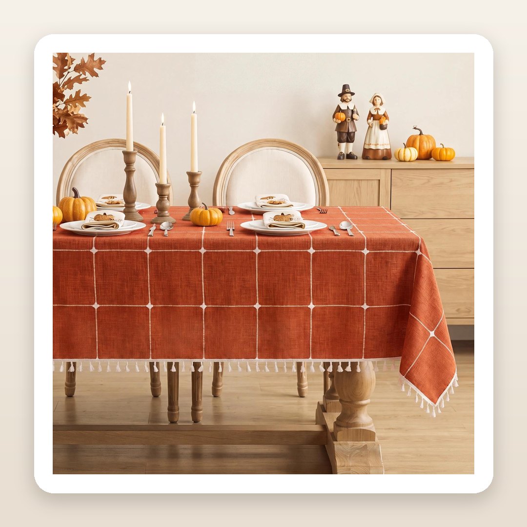 Simple Fall Tablescapes: The Rust Linen Tablecloth That Sets the Whole Table