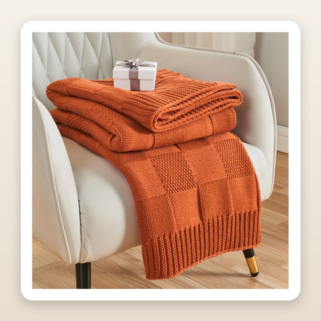 Fall Decorations 2026: The Rust Checkered Throw That Warms a Whole Sofa
