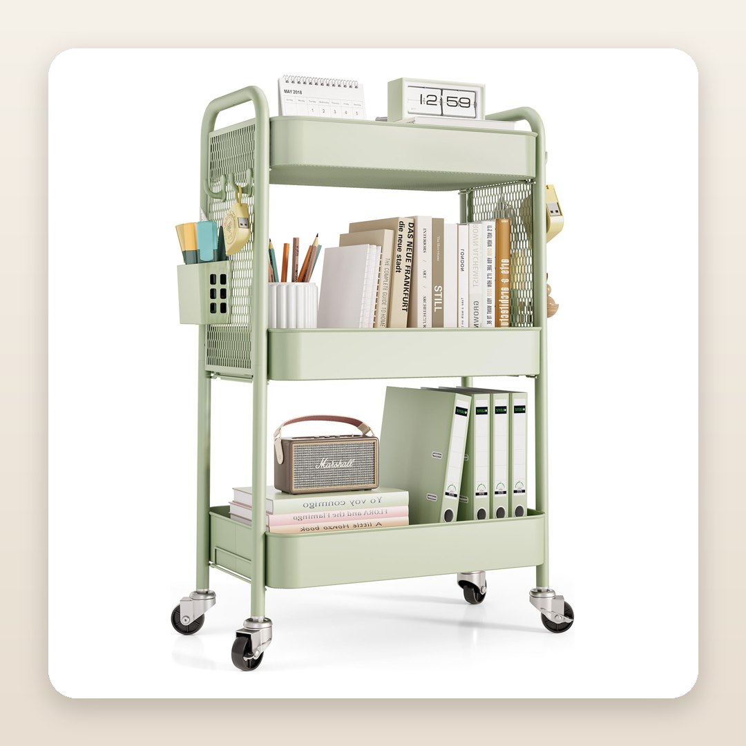 The Sage Rolling Cart That Solves Dorm Storage in One Trip