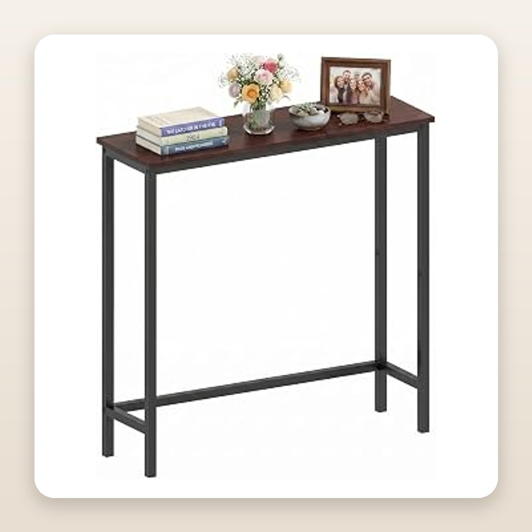 Slim Dark-Walnut Console Table for a Polished, Pared-Back Entry