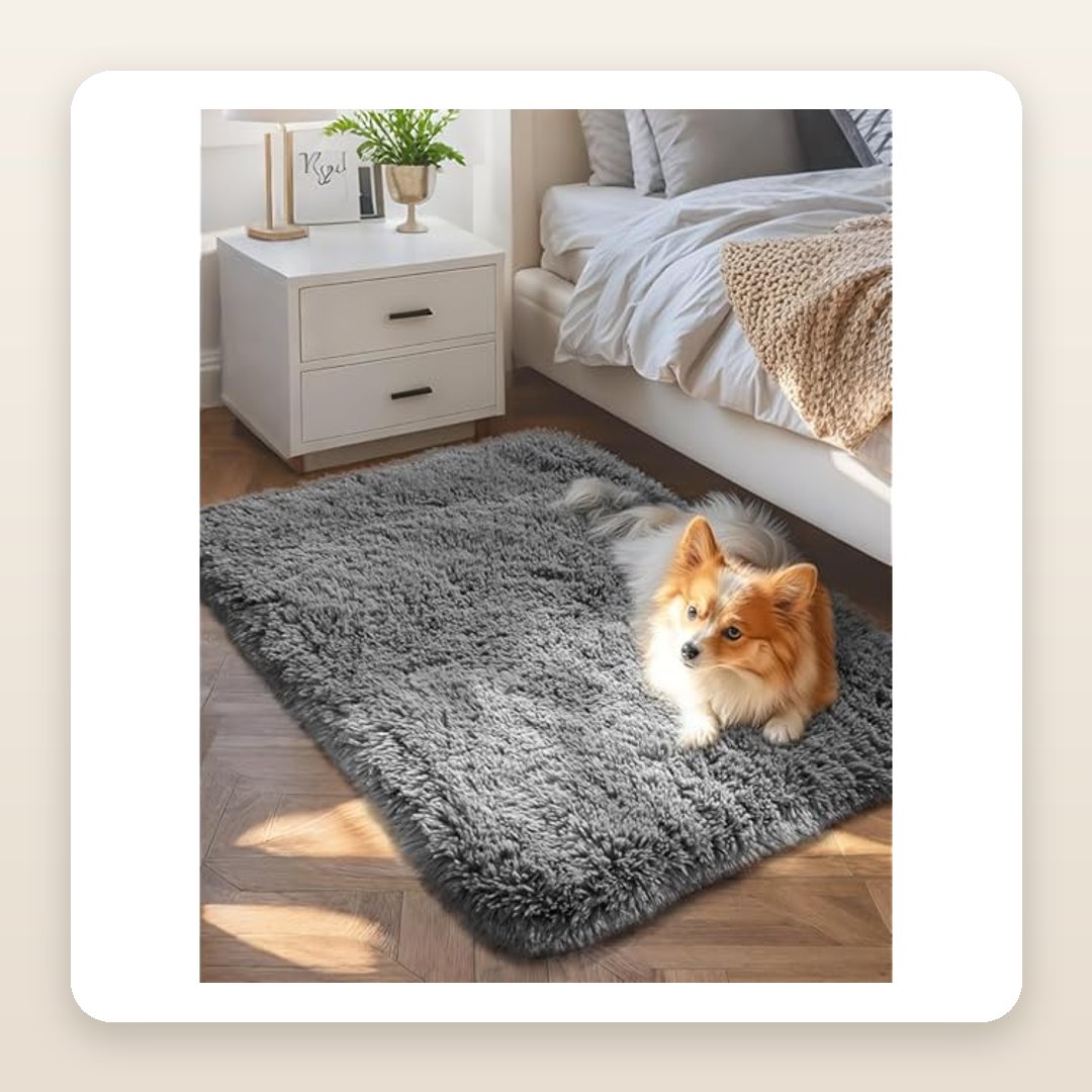 Soft Grey Bedside Rug for a Cozy, Affordable Bedroom Upgrade