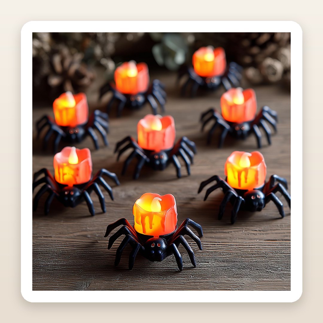 Halloween House Party Ideas: The 12 Spider Tea Lights That Dress a Table in Seconds