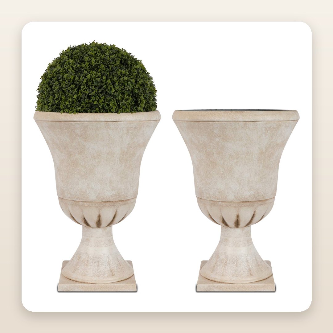 Fall Porch Decor 2026: The Pair of Stone-Look Urns That Make Mums Look Planned