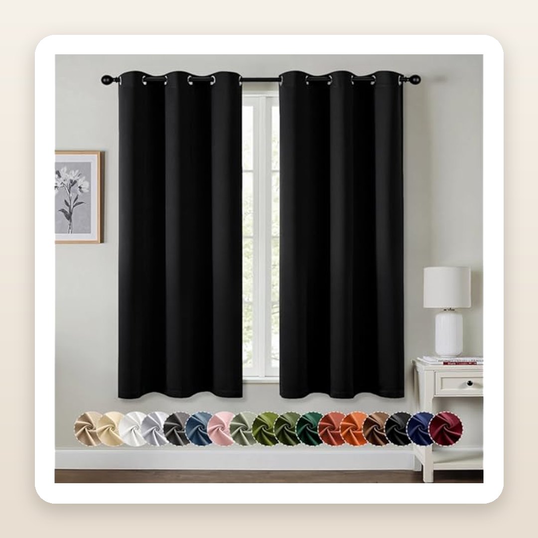 Thermal Blackout Curtains Set of 2 | Cozy Room-Darkening Drapes