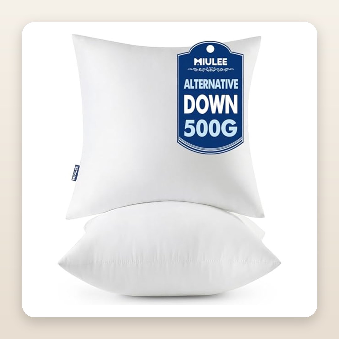 18x18 Throw Pillow Inserts Set of 2 | Plump Down-Alternative Fill