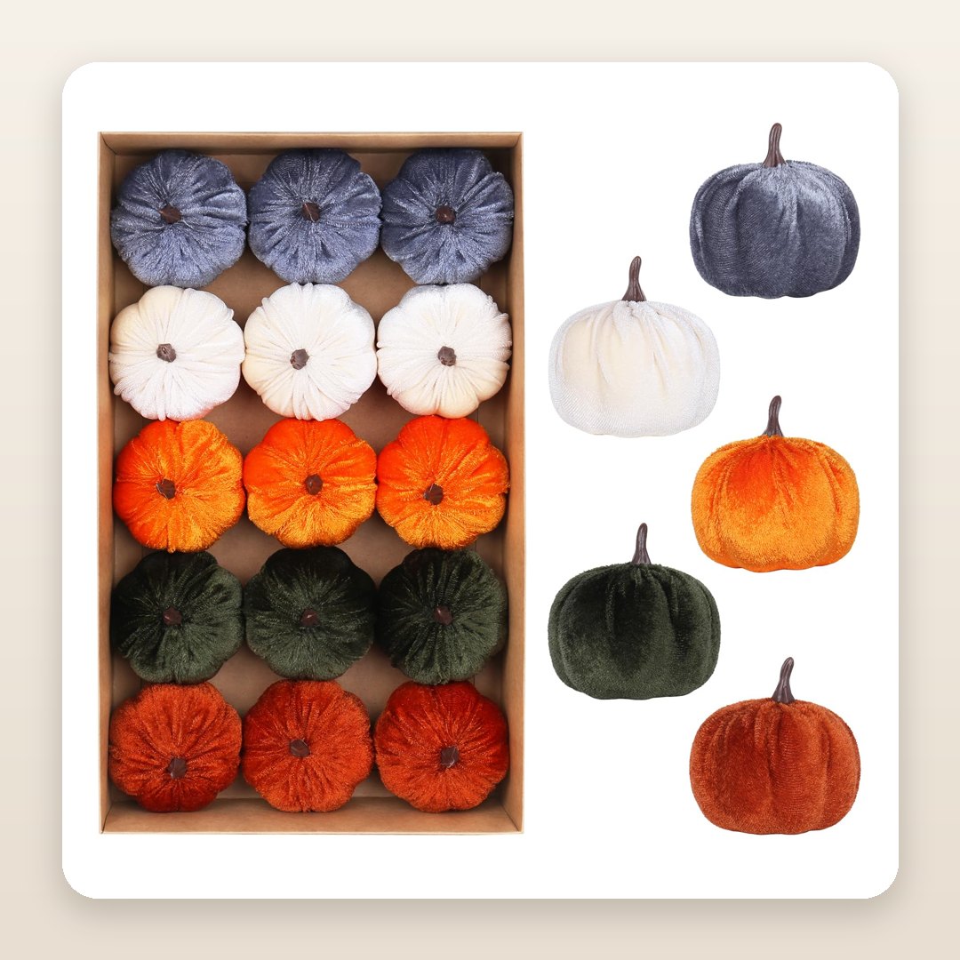 Fall Decorations 2026: The 15-Piece Velvet Pumpkin Set That Costs About $12