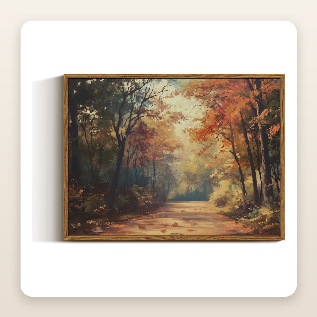 Fall Mantle Decor Ideas: The Vintage Autumn Painting You Lean Instead of Hang