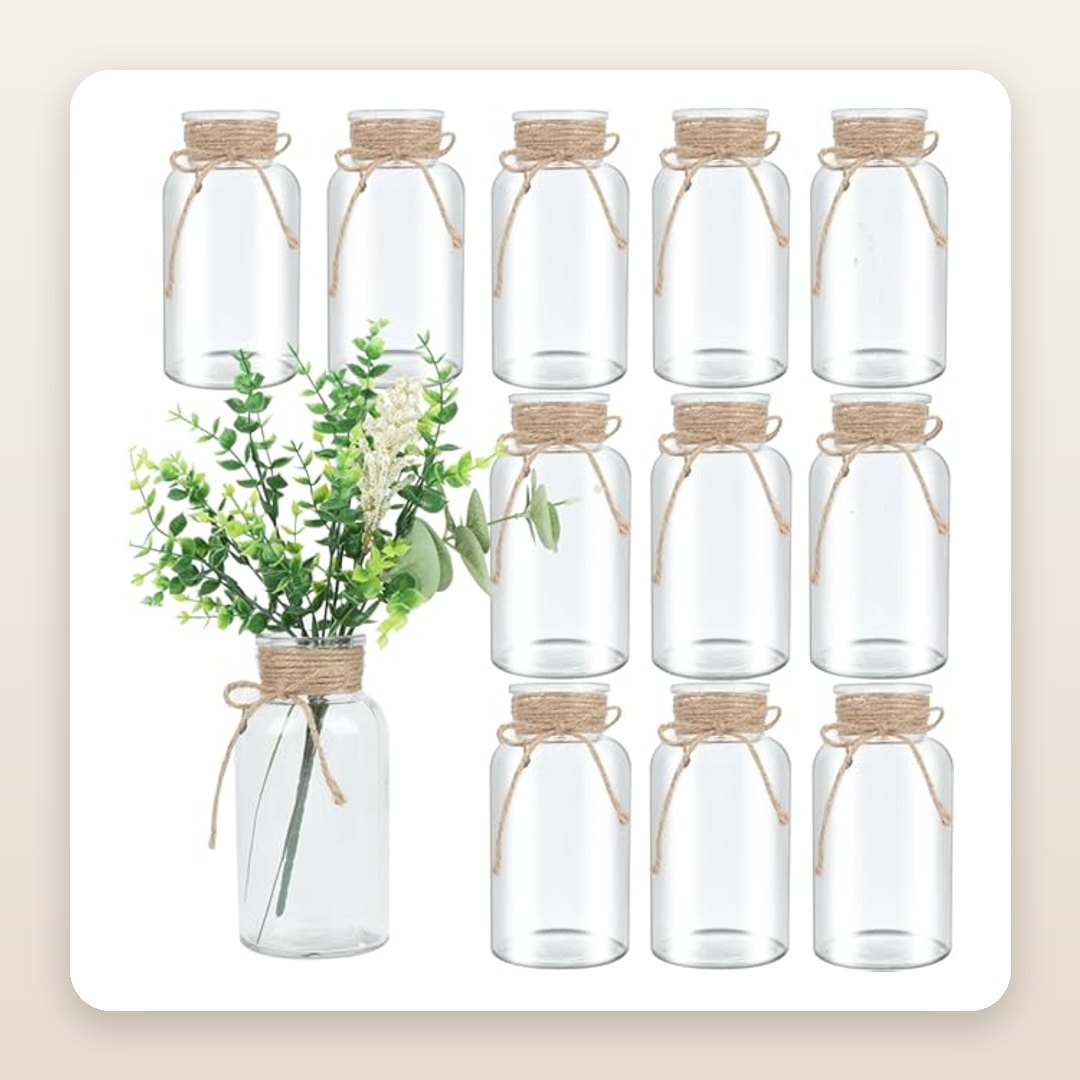 Vintage Glass Mason Jar Vases | Farmhouse Wedding Centerpieces