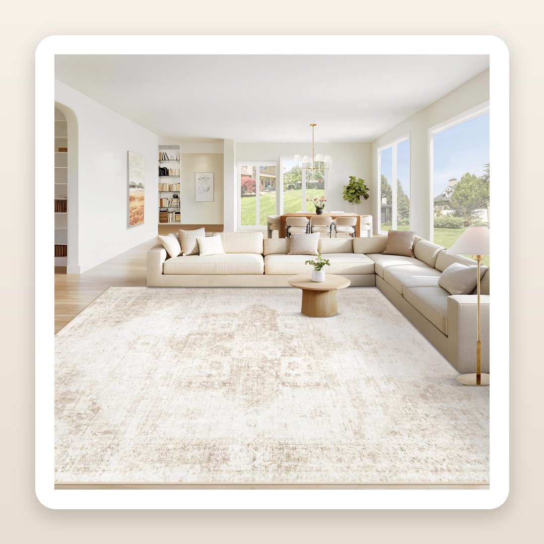 The Vintage Medallion Rug That Looks Like a Thrifted Heirloom (But It's Washable)