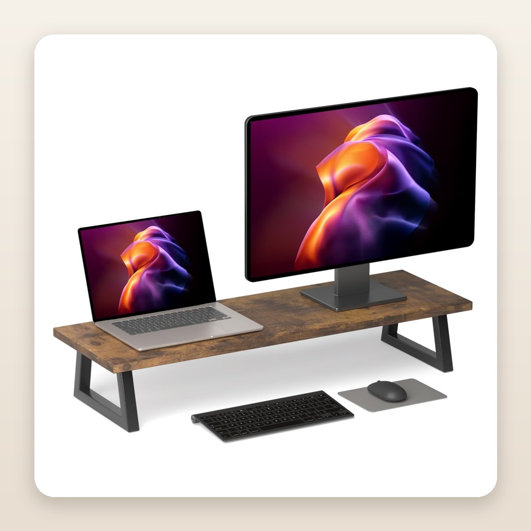 Fall Office Decor: The Wood Riser That Clears the Desk in One Move