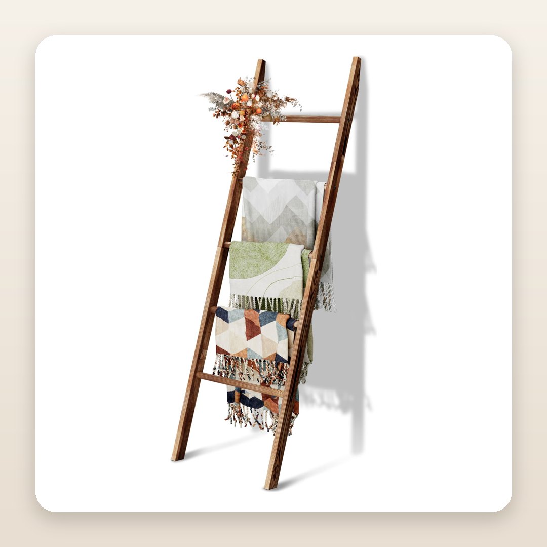 Cozy Bathroom Ideas: The Wooden Ladder That Gets Towels Off the Radiator